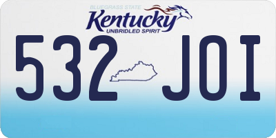 KY license plate 532JOI