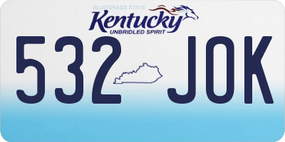 KY license plate 532JOK