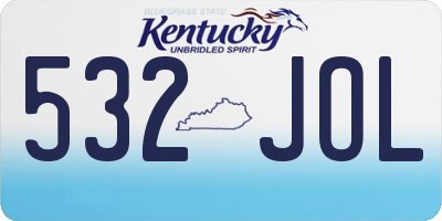 KY license plate 532JOL