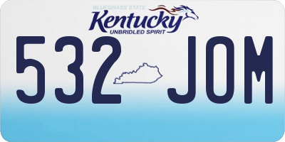 KY license plate 532JOM
