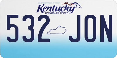 KY license plate 532JON