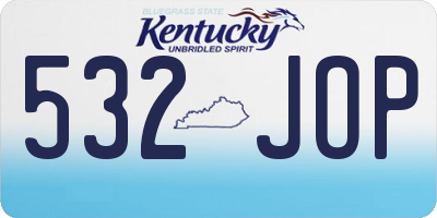 KY license plate 532JOP