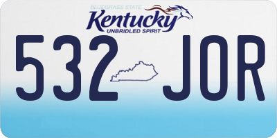 KY license plate 532JOR
