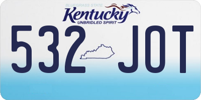 KY license plate 532JOT