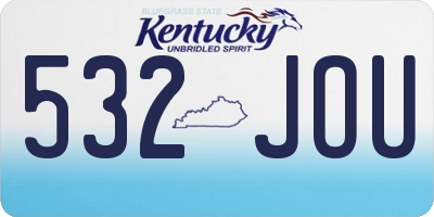 KY license plate 532JOU