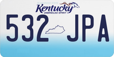 KY license plate 532JPA