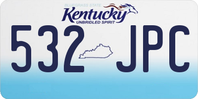 KY license plate 532JPC