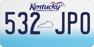 KY license plate 532JPO