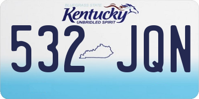 KY license plate 532JQN