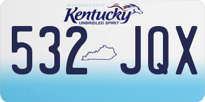 KY license plate 532JQX