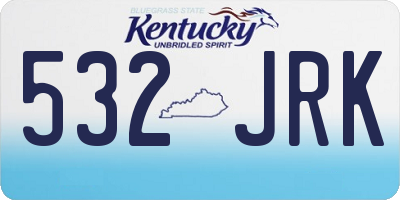 KY license plate 532JRK