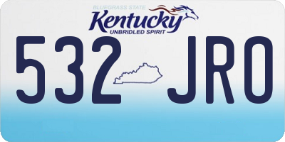 KY license plate 532JRO