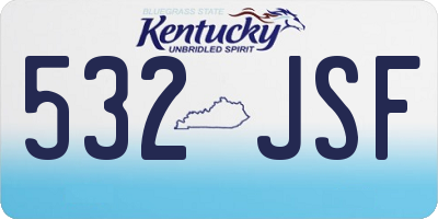 KY license plate 532JSF