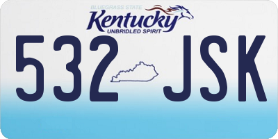 KY license plate 532JSK