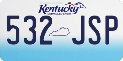 KY license plate 532JSP