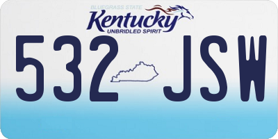KY license plate 532JSW