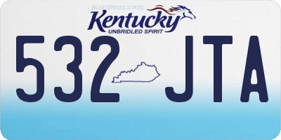 KY license plate 532JTA