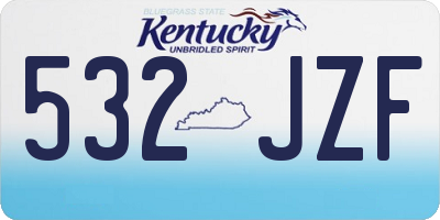 KY license plate 532JZF