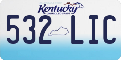 KY license plate 532LIC