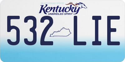 KY license plate 532LIE