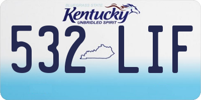 KY license plate 532LIF
