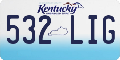 KY license plate 532LIG