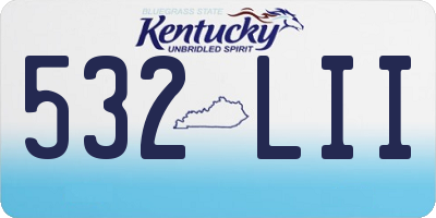 KY license plate 532LII