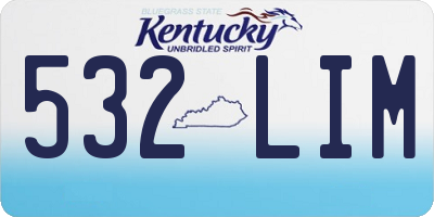 KY license plate 532LIM