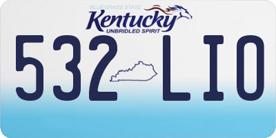 KY license plate 532LIO