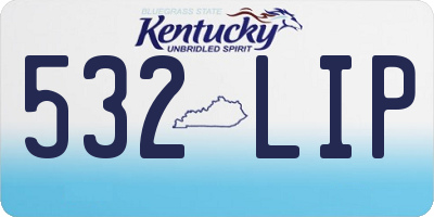 KY license plate 532LIP
