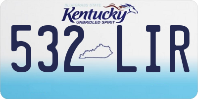 KY license plate 532LIR