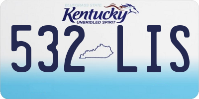 KY license plate 532LIS