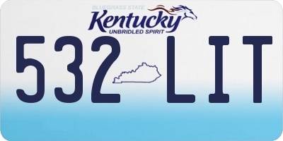 KY license plate 532LIT