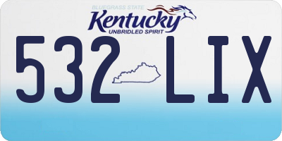 KY license plate 532LIX