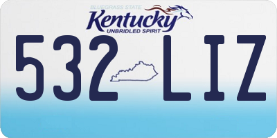 KY license plate 532LIZ