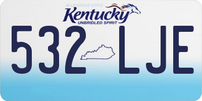 KY license plate 532LJE
