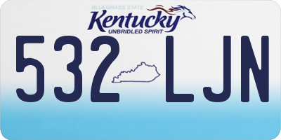 KY license plate 532LJN