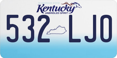 KY license plate 532LJO