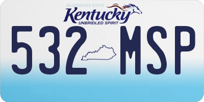 KY license plate 532MSP