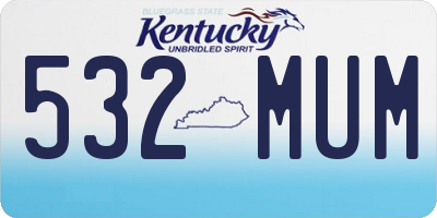 KY license plate 532MUM
