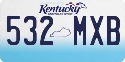 KY license plate 532MXB
