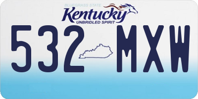 KY license plate 532MXW