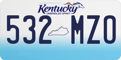KY license plate 532MZO