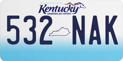 KY license plate 532NAK