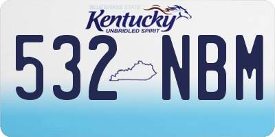 KY license plate 532NBM