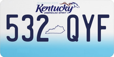 KY license plate 532QYF