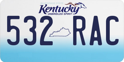 KY license plate 532RAC