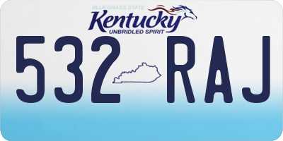 KY license plate 532RAJ
