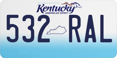 KY license plate 532RAL