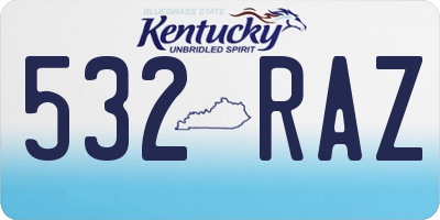 KY license plate 532RAZ
